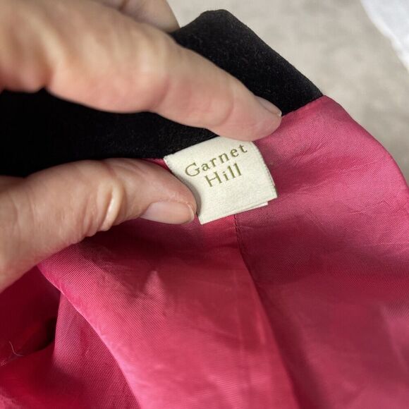 Garnet Hill Velvet Blazer Black Size 8 Stretch Holiday Event 3 Button Pockets - Picture 9 of 15